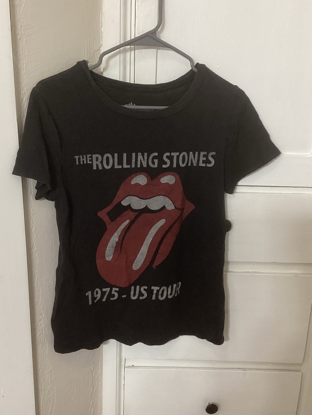 the Rolling Stones Black Tee with Red Tongue Logo